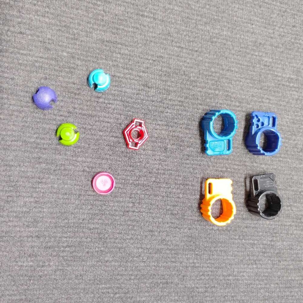Takara Tomy Beyblade Parts Set Lot Assorted Colors Blue Orange Black Drivers